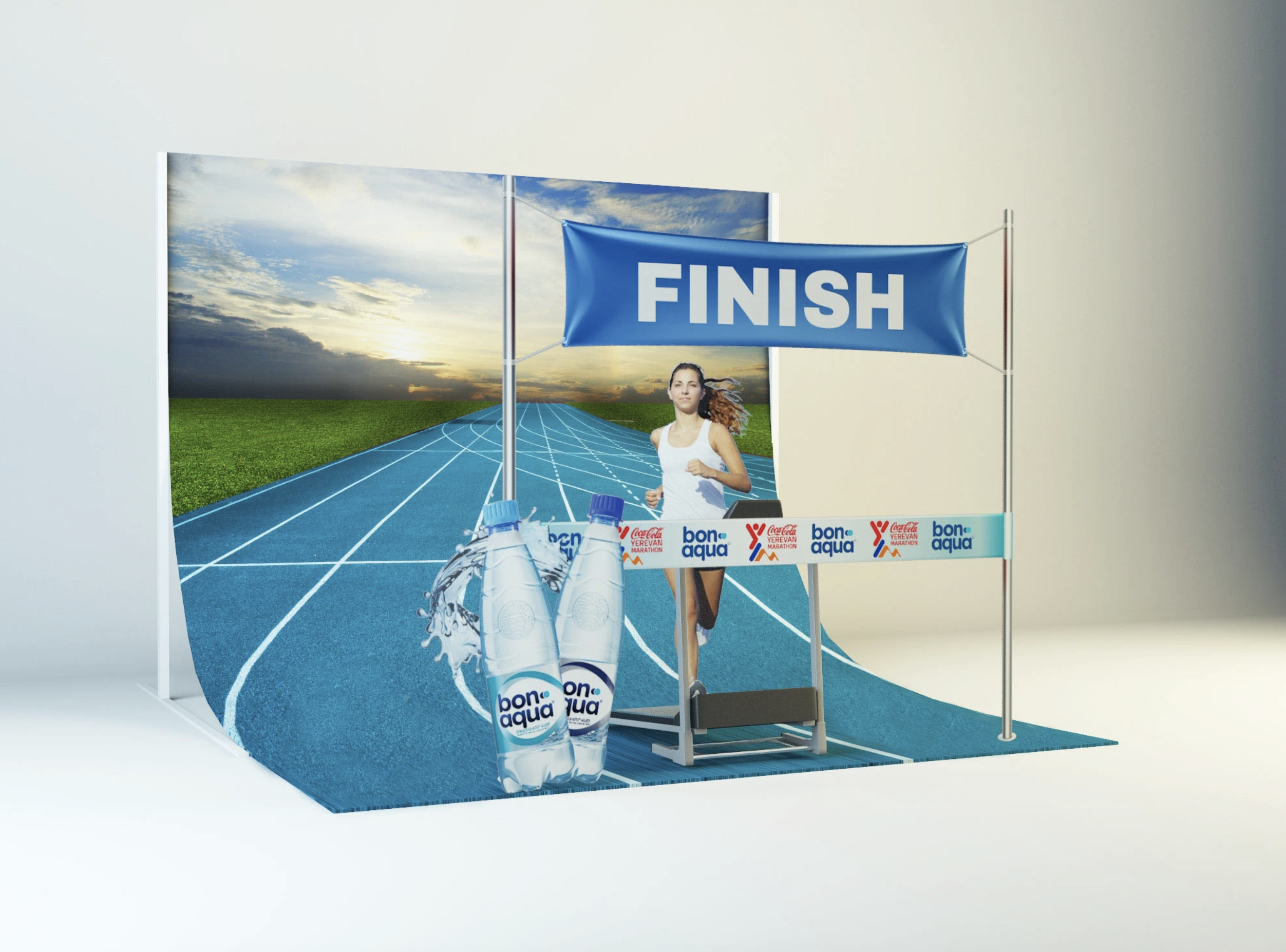 Bonaqua — Coca-Cola Yerevan Marathon finish-line booth.