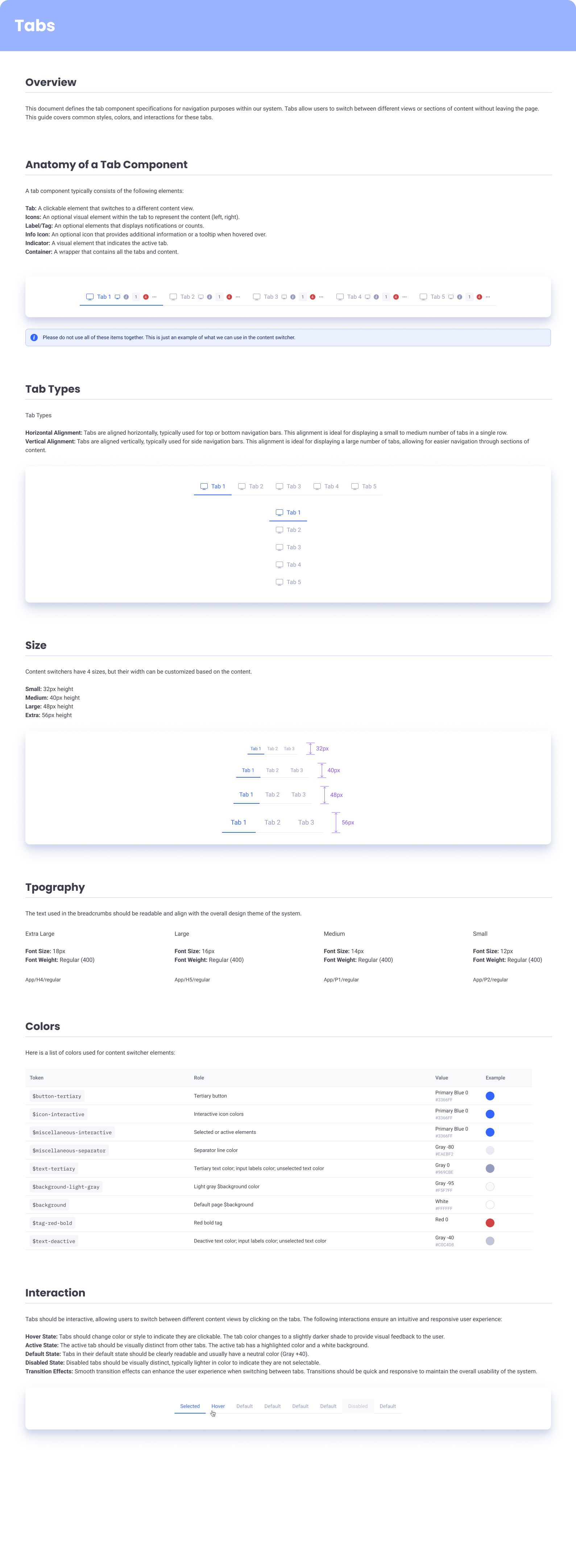 EasyDMARC tabs component — horizontal tab navigation with active, hover, and disabled states.