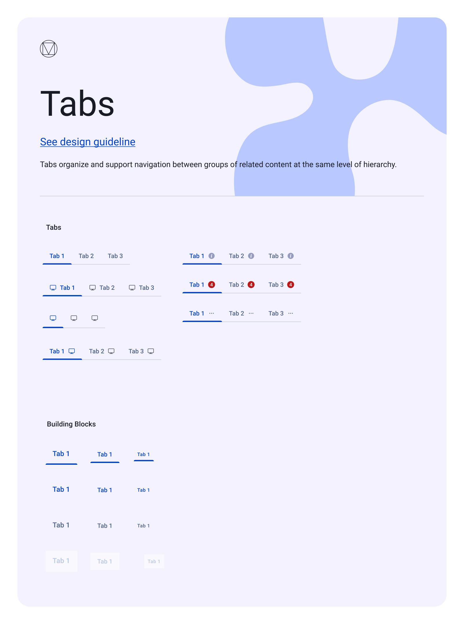 EasySender tabs — text, icon, and text-plus-icon tabs with active indicator, plus badge and info-icon variants and the active / hover / focus / disabled building blocks.