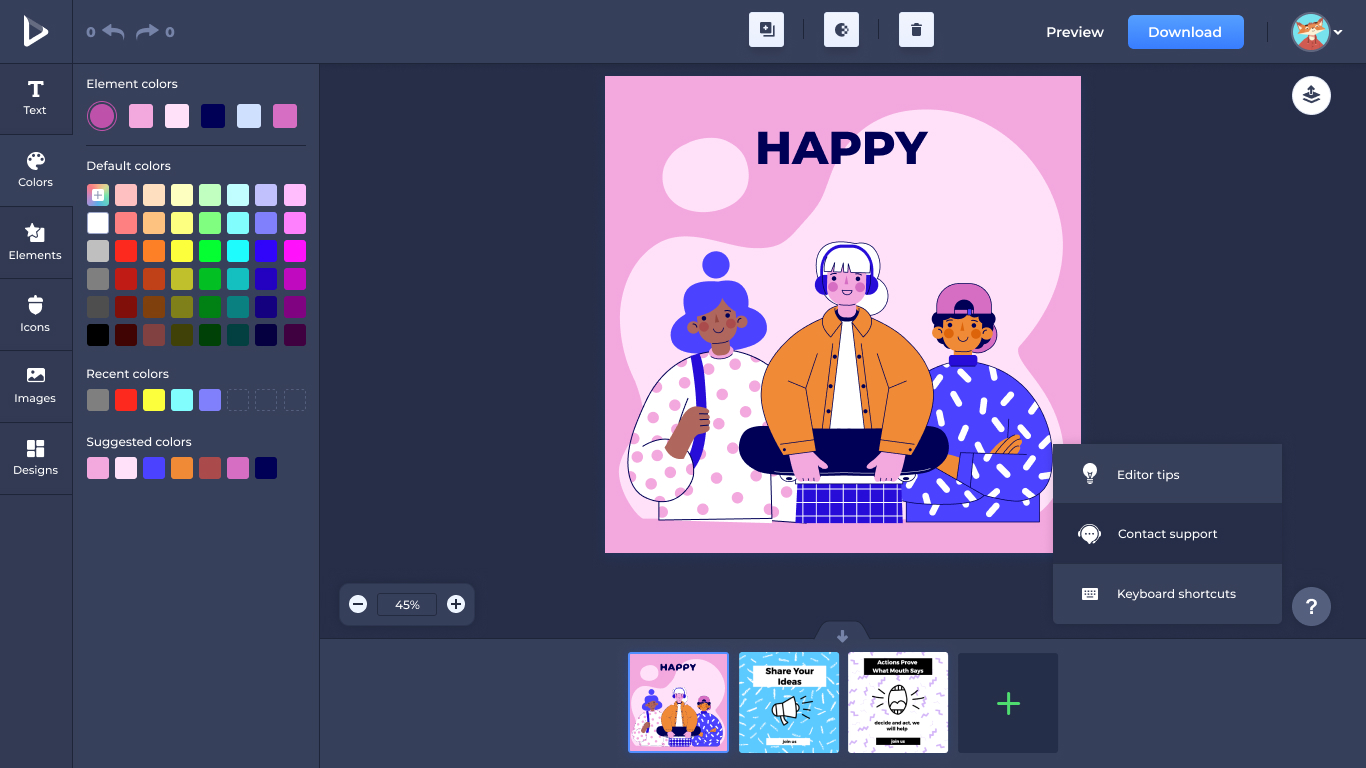 Help/question button — dark mode.
