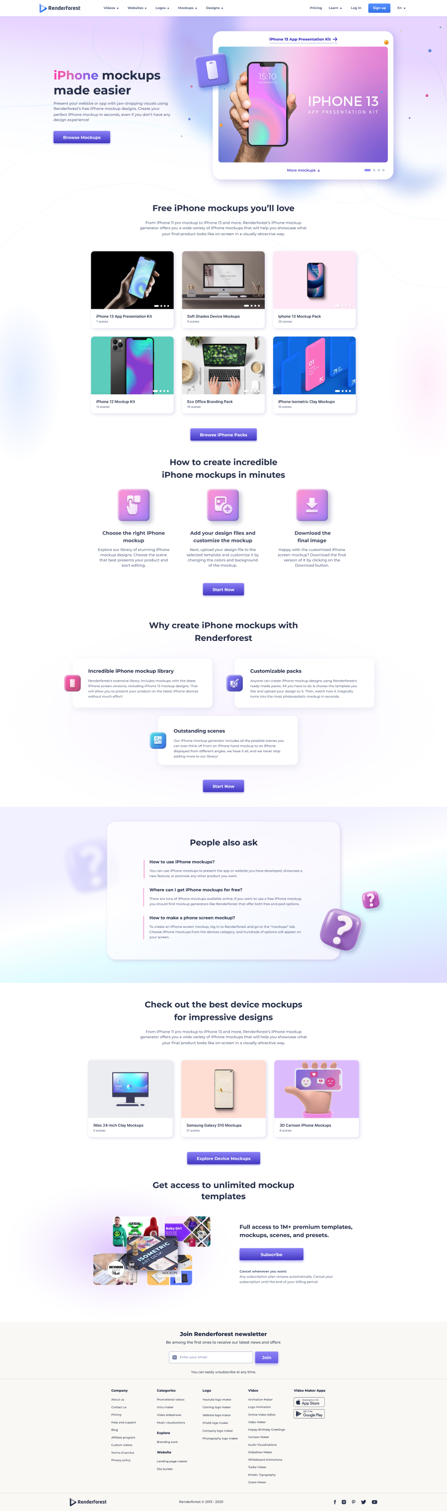 iPhone mockups — mockup generator landing page.