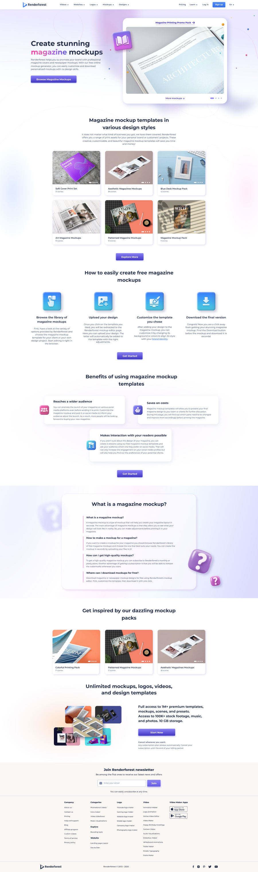 Magazine mockups — mockup generator landing page.
